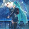 Vocaloid Hatsune Miku Under Umbrella paint by number