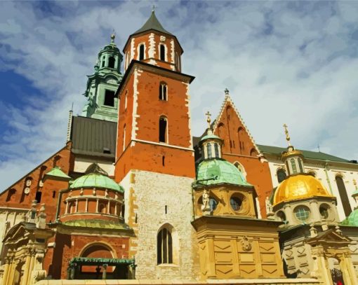 Wawel Cathedral Krakow paint by numbers