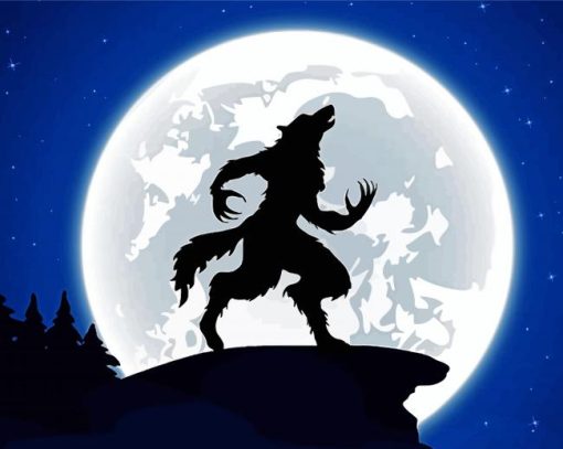 Werewolf Silhouette paint by number