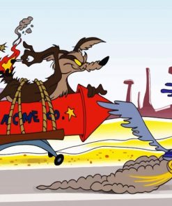 Wile E Coyote And The Road Runner Cartoon paint by numbers