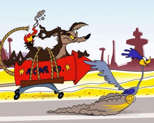 Wile E Coyote And The Road Runner Cartoon paint by numbers