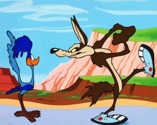 Wile E Coyote And The Road Runner Cartoon paint by number