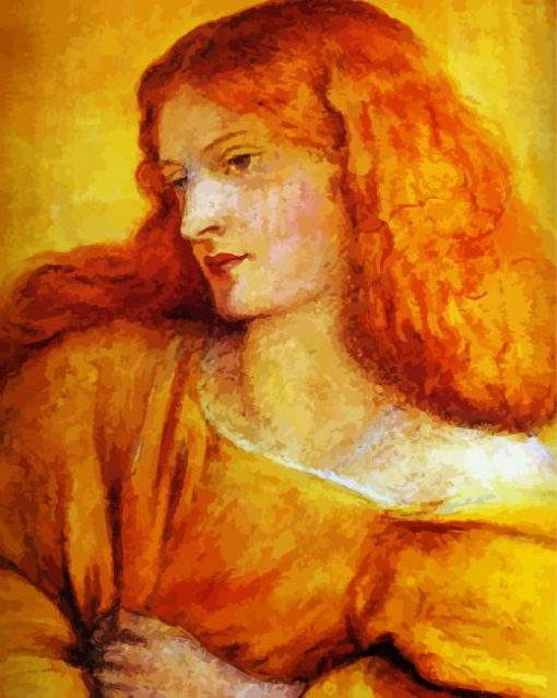 Woman In Yellow By Rossetti paint by numbers