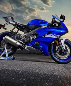 Blue Yamaha R6 paint by numbers