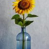 Yellow Sunflower Vase paint by number