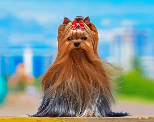 Cute Yorkshire Terrier paint by numbers