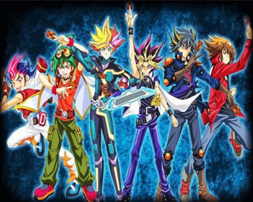 Yugi And Yu Gi Oh Character paint by number