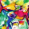 Abstract Fishes paint by numbers