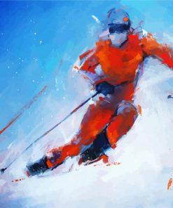 Abstract Skier paint by numbers