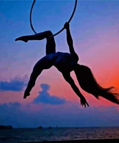 Aerial Silks Silhouette paint by numbers