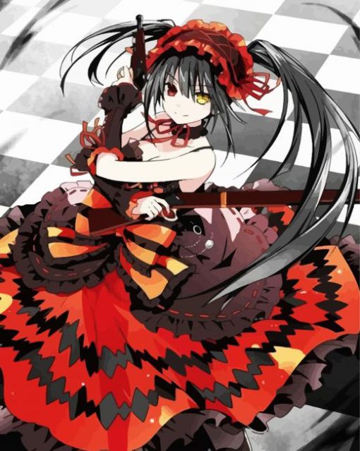 Aesthetic Kurumi Tokisaki paint by number