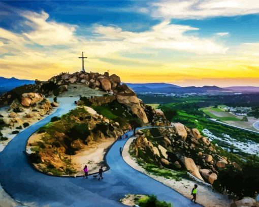 Aesthetic Mount Rubidoux Park Riverside paint by number