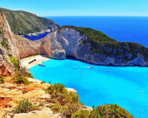 Aesthetic Navagio Zakynthos paint by numbers