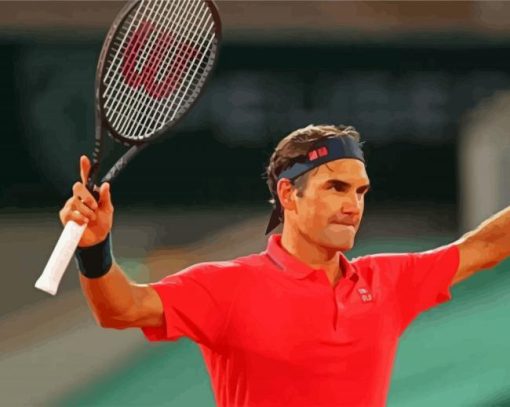 Aesthetic Roger Federer paint by number