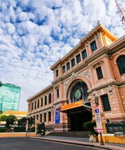 Aesthetic Saigon Central Post Office paint by number