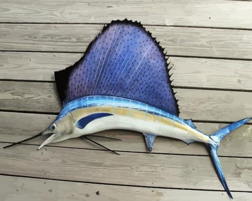 Aesthetic Sailfish paint by number