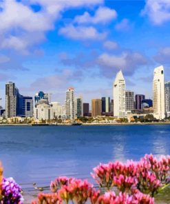 Aesthetic San Diego Skyline Viewpoint Coronado paint by number