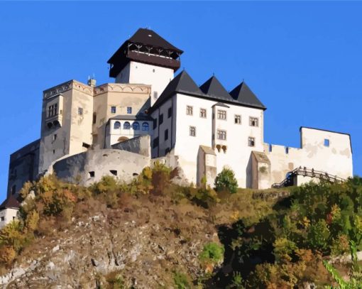 Aesthetic Trencin Castle Slovakia paint by number