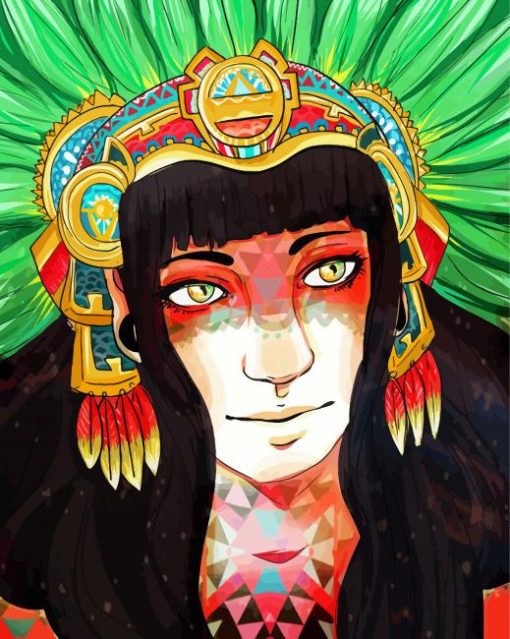 Aesthetic Xochiquetzal Lady paint by number