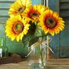 Aesthetic Yellow Sunflower Vase paint by number