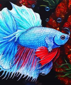 Aesthetic Blue Fish paint by number