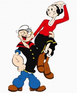 Aesthetic Popeye And Olive paint by numbers