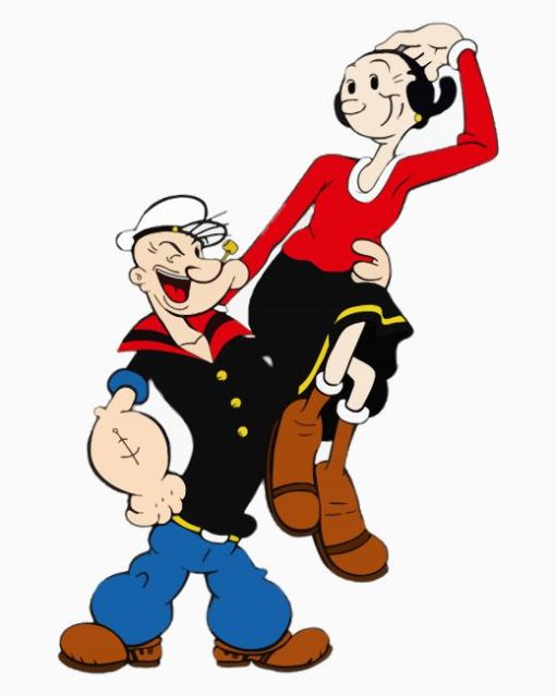 Aesthetic Popeye And Olive paint by numbers