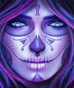 Aesthetic Sugar Skull Lady paint by number