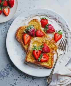 Aesthetic Toast Illustration Food paint by numbers