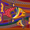 Abstract Colorful Fish paint by numbers