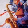 Artistic Saxophone Lady paint by number