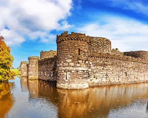 Beaumaris Castle Wales Anglesey paint by number