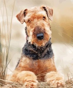 Beige Airedale Terrier paint by number