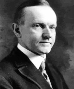 Black And White Calvin Coolidge Side Profile paint by number