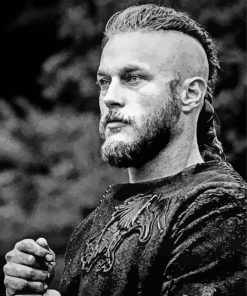 Black And White Ragnar Lathbrok paint by numbers