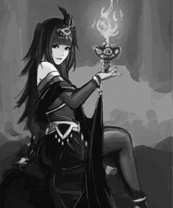 Black And White Tharja paint by number