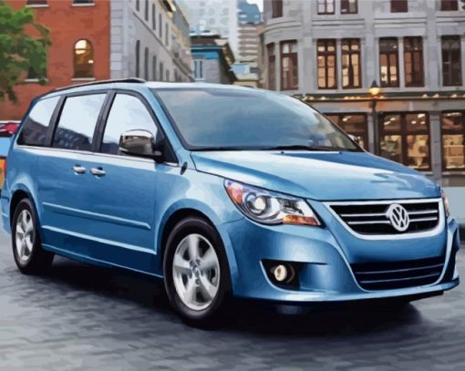 Blue Volkswagen Routan paint by numbers