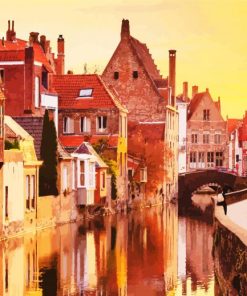 Bruges At Sunset paint by numbers