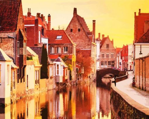 Bruges At Sunset paint by numbers