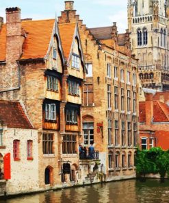 Bruges Belgium Old Buildings paint by numbers