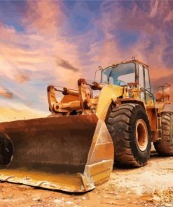 Bulldozer Sunset paint by numbers