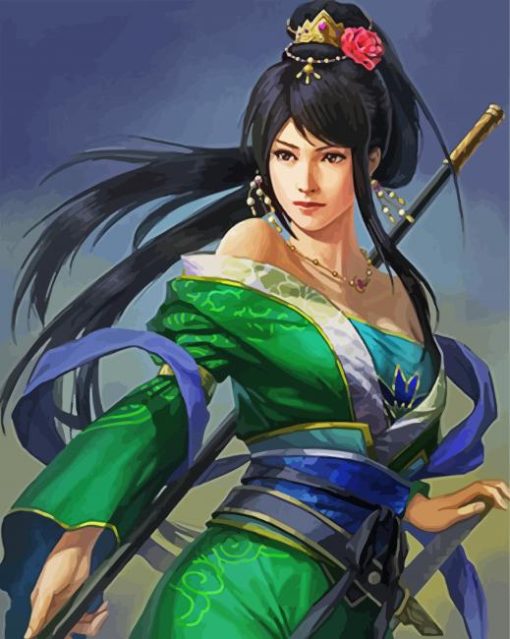 Chinese Warrior Lady paint by number