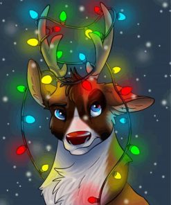 Christmas Reindeer paint by numbers