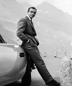 Classy Black And White Sean Connery James Bond paint by numbers