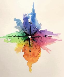 Colorful Compass paint by numbers