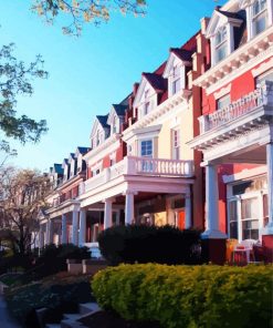 Colorful Houses In Richmond paint by numbers