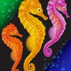 Colorful Seahorses paint by number