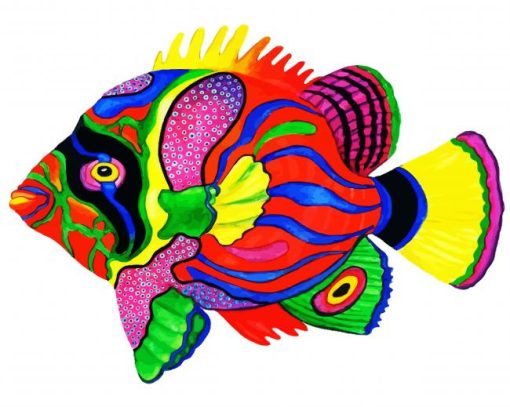 Colorful Tropical Fish paint by number