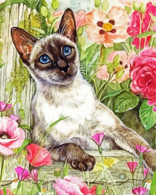 Cool Siamese Cat paint by number