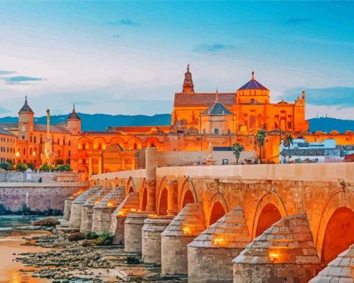 Cordoba Roman Bridge paint by numbers